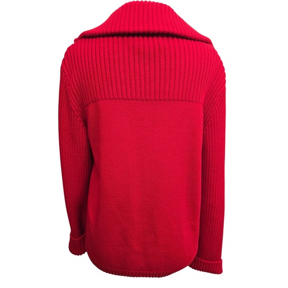 Y2K Pendleton Red cardigan sweater Ribbed Knit Women Medium sporty casual preppy - Picture 5 of 8